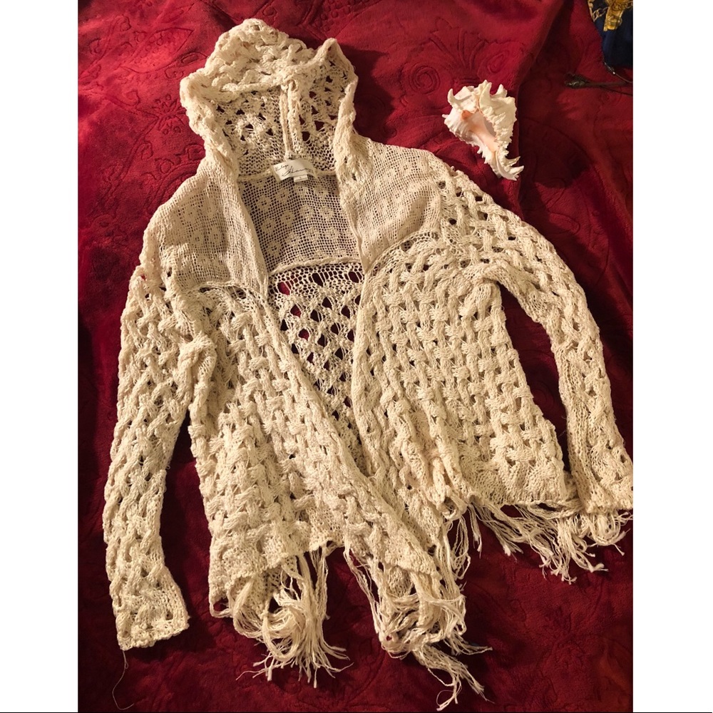 Cream Colored Knit Boho Sweater